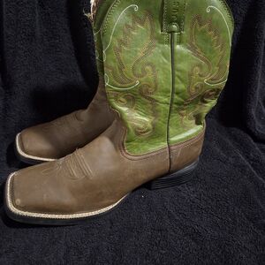 Brown and Green Cowboy Boots